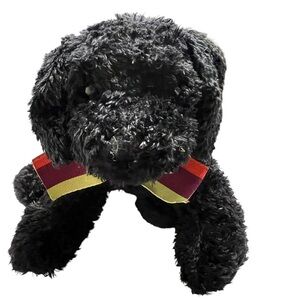 Bath and Body Works Black Dog Smoky Plush Toy Adorable Bow Stuffed Animal 6 inch